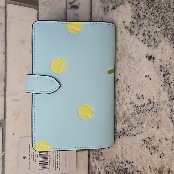 Kate Spade Grand Slam Tennis Medium Bifold Compact Wallet - Picture 2 of 6